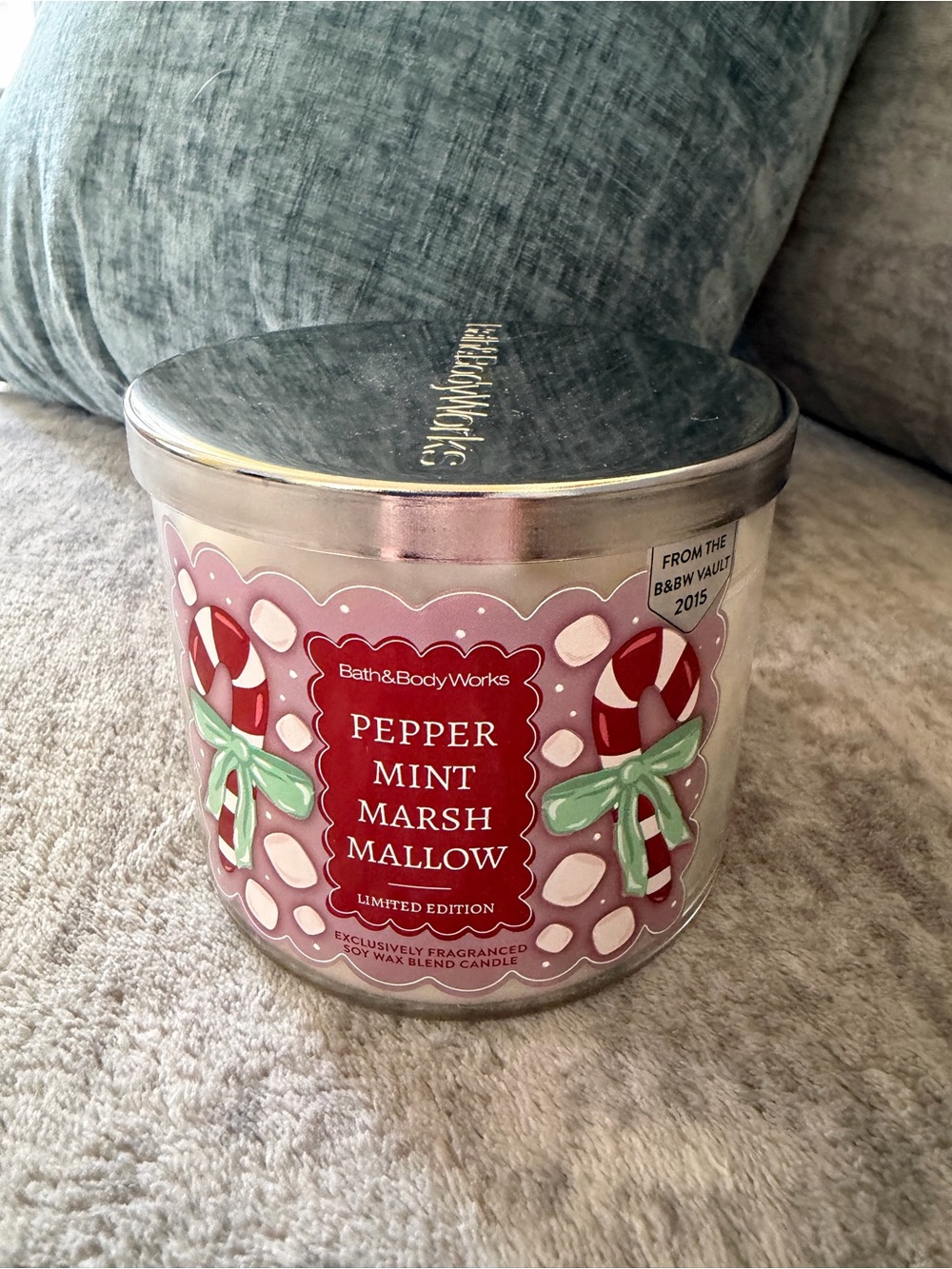 Peppermint Marshmallow Bath and Body Works 3 Wick Candle